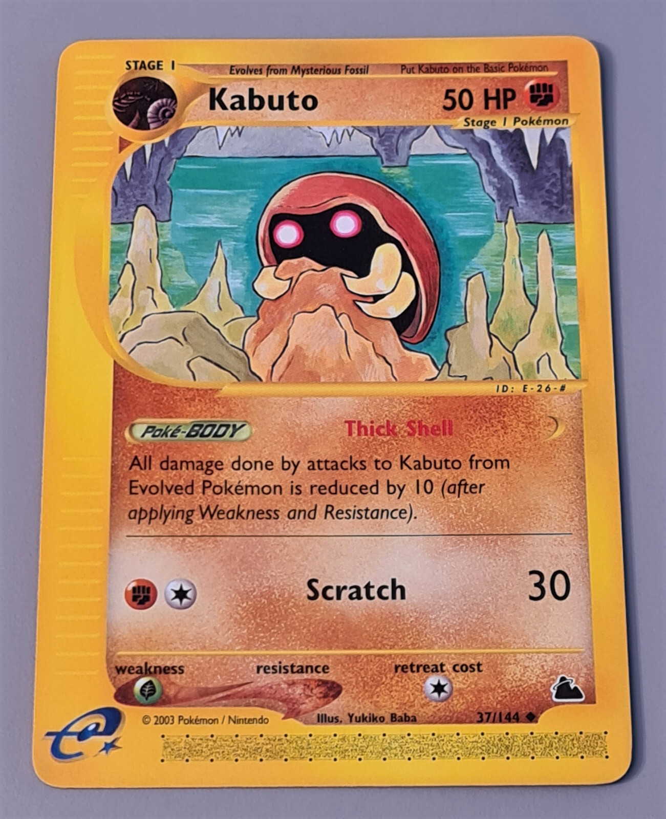 Kabuto #37/144 Uncommon aus Skyridge von 2003 Pokemon Englisch Mint Vintage