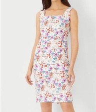 ANN TAYLOR Floral Square-Neck Lined Sheath - Multi - NWT Petite 2