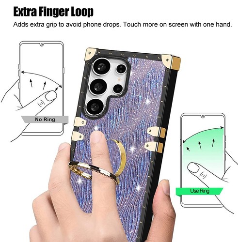 For Xiaomi OPPO VIVO Glitter Diamond Ring Holder Case Shockproof Cover Bracket - Picture 2 of 9