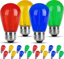 Colored Led String Light Bulbs16 Pack for Replacement S14 MultiColor Bulb w