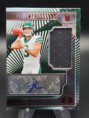 Jordan Travis 2024 Panini Illusions First Impression Patch Auto Red 176/199
