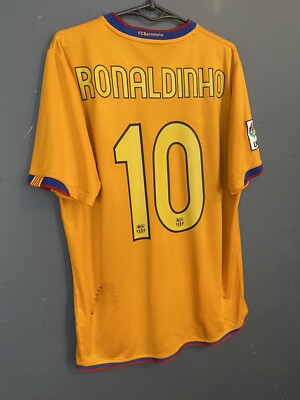 RONALDINHO MEN'S FC BARCELONA 2006/2008 AWAY SOCCER FOOTBALL SHIRT