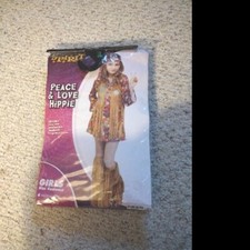 Spirit Girls L 12-14 Peace  Love Hippie Costume