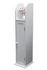 Toilet Paper Roll Holder Bathroom Storage Cabinet White Wooden Free Standing