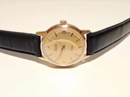VINTAGE RARE GOLD PLATED SWISS MEN'S AUTOMATIC WATCH "NIVADA"SKYMASTER AQUAMATIC - Picture 4 of 14