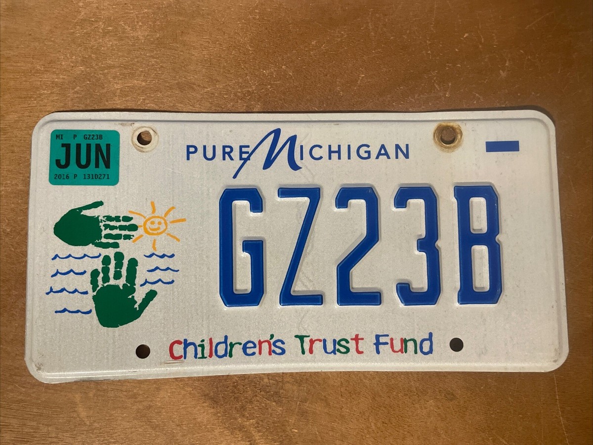 2016 Michigan License Plate Children's Trust Fund # GZ23B | eBay