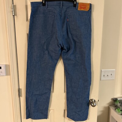 Levis 501 - 42 x 34 White Oak Cone Mills Denim Neppy Light Blue