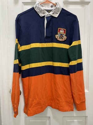 Polo Ralph Lauren Long Sleeve Patch Rugby Shirt Colorblock #16 Men's ...