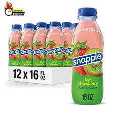 Kiwi Strawberry Juice Drink, 16 Fl Oz Recycled Plastic Bottle, Pack of 12, All N