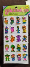 Vintage 1977 Imperial Stickadoos Animals + Puffy Stickers