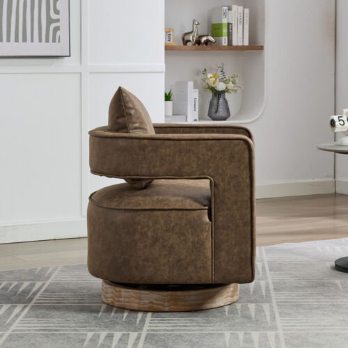Modern Swivel Accent Chair Barrel Chair Sofa Lounge Armchair Club Chair Coffee - Picture 3 of 9