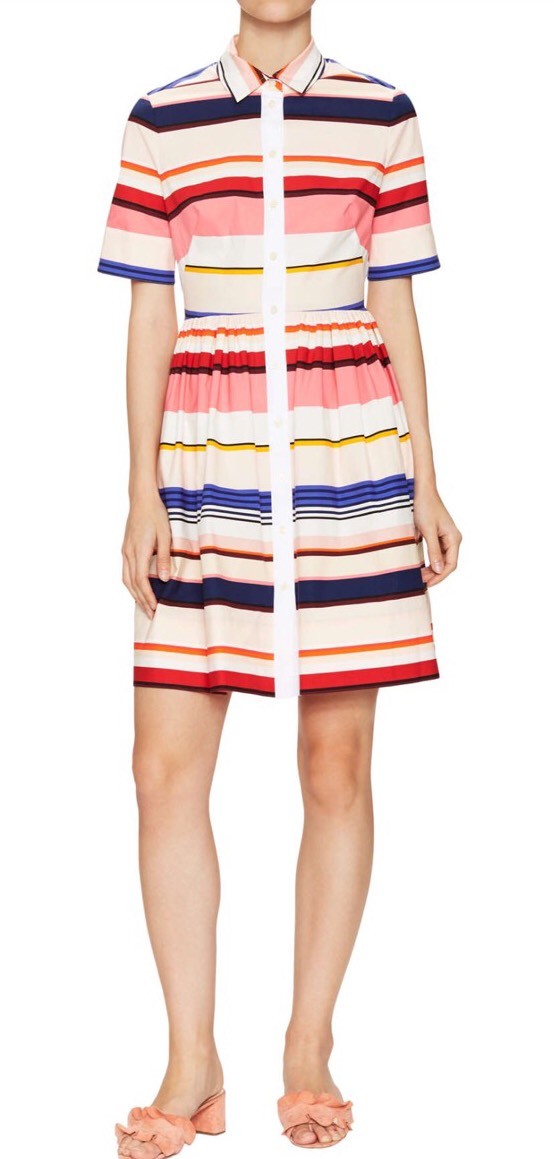 NWT Kate Spade Women's Berber Stripe Shirtdress - Multi