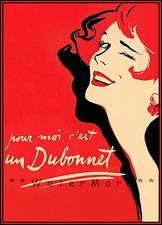 Dubonnet 1950 Pour Moi French Advertising Vintage Poster Print Wall Decor Art 