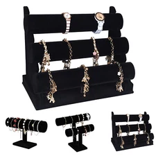 Jewelry Bracelet Display Stand Velvet for Necklace Watch Bangles Organizer Rack