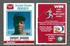 1986 Meadow Gold Dwight Gooden Dale Murphy Unopened Sealed Stat Backs NRMT