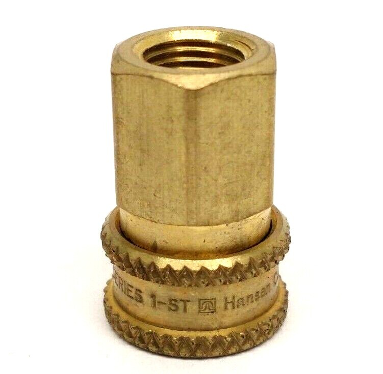 Hansen Coupling 1S11 Brass Hydraulic Quick Connect Hose Coupling 1/8"-27 NPTF