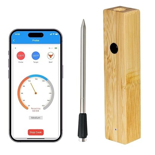 BBQ Meat Thermometers Wireless Smart Food Thermometer for Grilling 80m Long