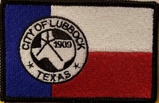 Lubbock Texas Flag Iron-On Patch Tactical Shoulder Emblem Black Border #1