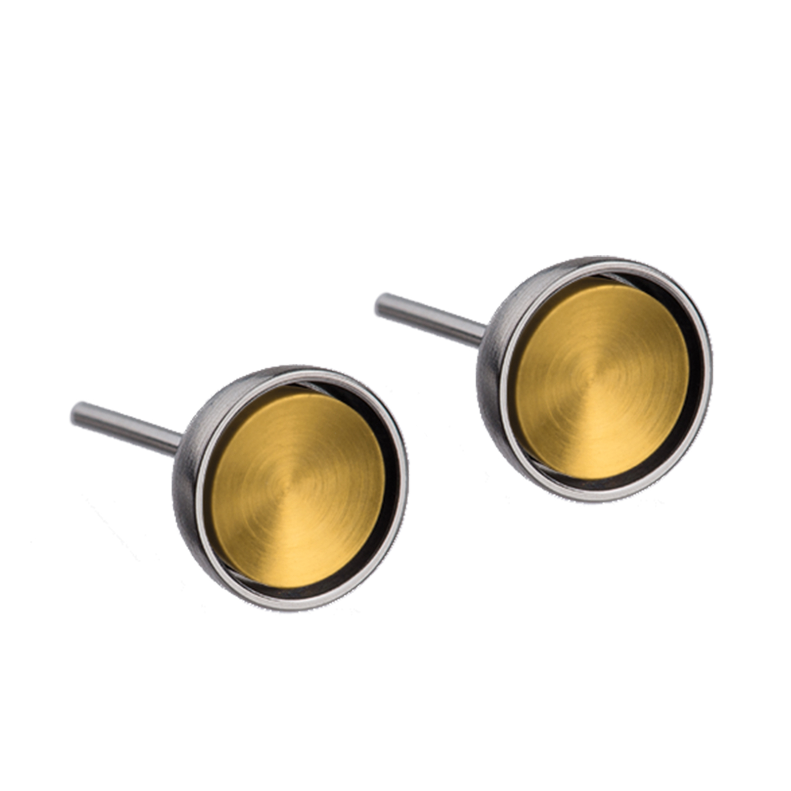 Ernstes Design Ohrringe E277 Edelstahl Stecker mattiert teilvergoldet Ohrstecker