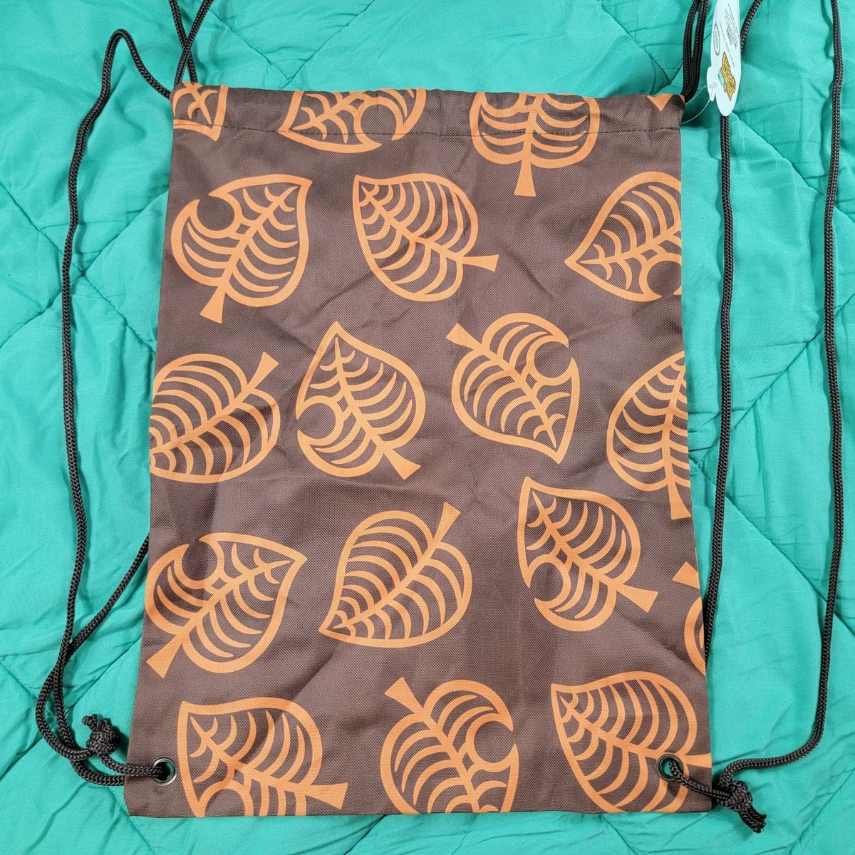 Animal Crossing New Horizons Drawstring Canvas Bag Leaves Brown Orange Animal Crossing New Horizons - Leaf Bandana - My Nintendo  main image 4