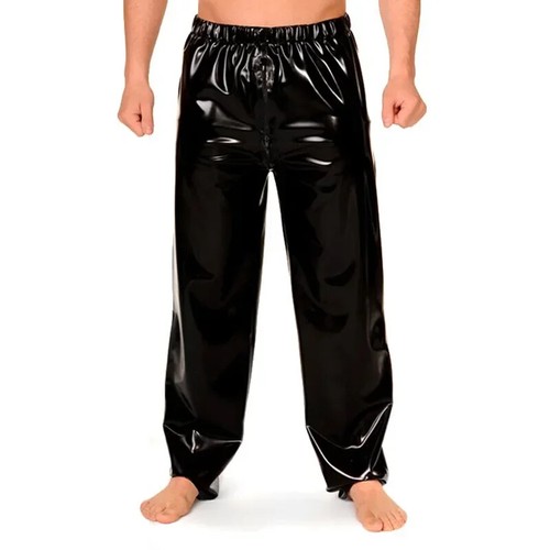 Women Long Pants Wet PVC Leather Toursers Candy Color Men's Casual Daily Bottoms - Picture 7 of 13