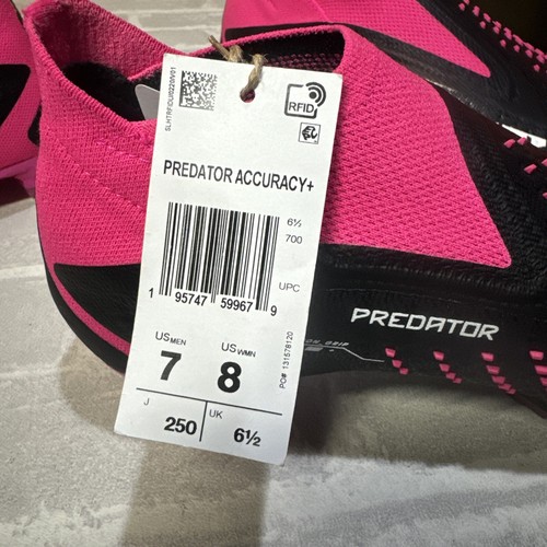 Adidas Predator Accuracy + Fg black and pink soccer cleat size mens7 Women’s 8 - Picture 8 of 8