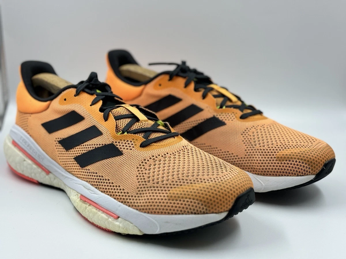 Adidas Solar Glide 5 Men s Orange Mesh Running Trainers UK Size