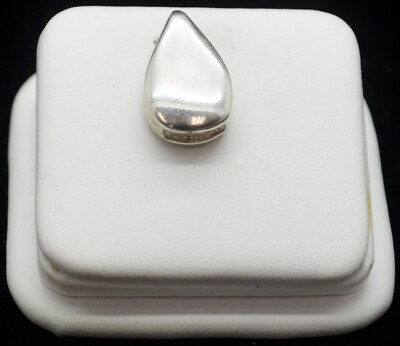 Sterling Silber glatt Tropfenform Charm/Anhänger #FMZ239