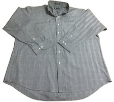 Chaps Mens Dress Shirt 17-17.5 35 Gray Check Long Sleeve Button Down
