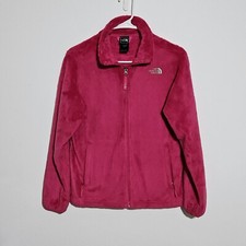 The North Face Youth Girl XL Osolita F/Z Fuzzy Fleece Jacket Full Zip Deep Pink