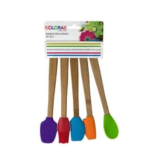 KOLORAE 5-Piece Silicone/Bamboo Mini Utensil Set