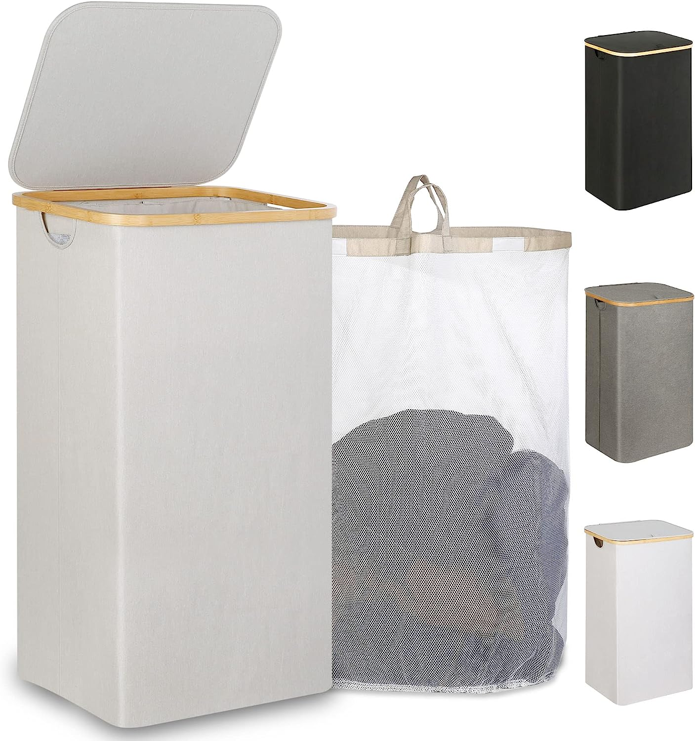 Laundry Basket with Lid, 110L Large Laundry Hamper with Handle and Lid, Collapsi