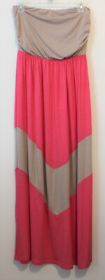 Rue 21 Women's Sleeveless Maxi Dress Size M Color Pink/Dark Cream
