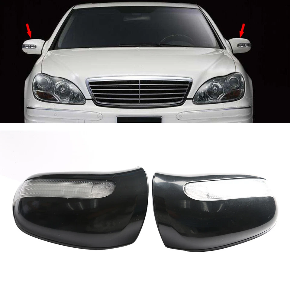Cubierta de carcasa de espejo retrovisor delantero izquierdo y derecho compatible con Mercedes-Benz CL500 CL600 S430 Foto 2 de 4