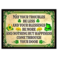 IRISH PHILOSOPHY WHY WORRY SIGN STICKER VINTAGE REPLICA SIGN. Makes A Great Gift