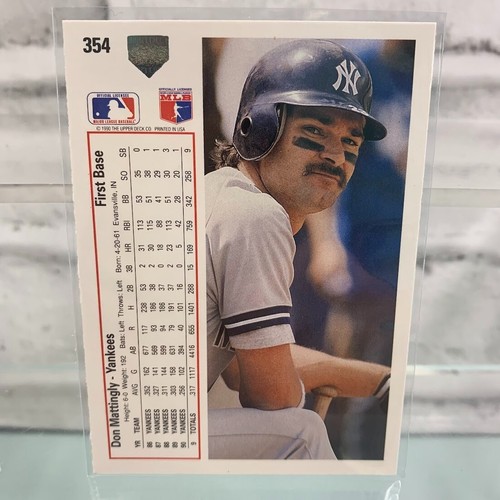 1991 Upper Deck Baseball Don Mattingly #354 5 Card Lot - Picture 3 of 3