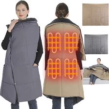 Electric Heated Blanket Throw Soft Fast Heating Throw Blanket with 6 Heat Zones