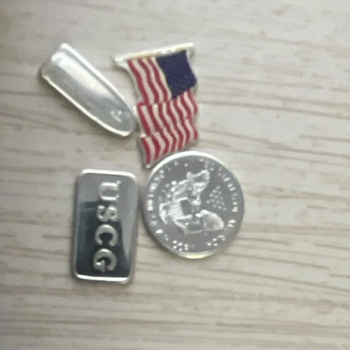 USCG Navy American Flag Bullet Silver 4g total– .999 Fine Silver