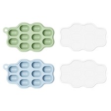 Baby Food Freezer Tray with Lid 2 Pack, Silicone Baby Food Storage Containers...