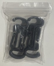 HELMET CLIPS (QTY 4) HARDHAT-HEADLAMP-LED LIGHT-BLACK PLASTIC LIGHTWEIGHT-NEW