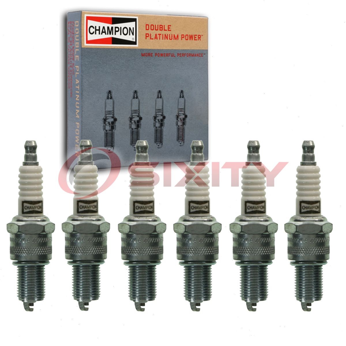 6 pc Champion Double Platinum Spark Plugs for 1971-1974 Dodge B200 Van 3.2L cl