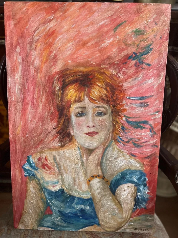 Renoir - Increíble pintura al óleo - Hecho a mano - Firmado - Estampado Foto 3 de 4