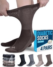Calcetines para diabéticos Doctor's Select para hombre y mujer 4 pares de calcetines de neuropatía 6-10 W