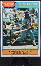 1976 Topps HANK AARON RBI Record Breaker Milwaukee Brewers #1