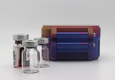 SALE! 5ml DEEP 6 Vial Case ~ Pink Blue Purple Gold Silk ~ Star Pattern