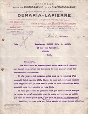 PARIS - LOT 2 LETTERS DEMARIA LAPIERRE PHOTOGRAPHY CINEMATOGRAPHY CALEB 1908