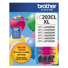 Brother Genuine High Yield Color Ink Cartridge, LC2033PKS, 550 pages, Colors