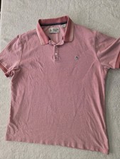 Original Penguin Men s Polo Shirt Large Pink Short Sleeve Cotton Classic Logo
