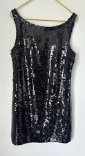 Banana Republic Little Black Sequin Lined Mini Party Dress Women’s 10 Petite 10P