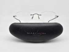 Marchon Airlock 2 770 034 Pewter Charcoal Rimless Eyeglasses Frame w/ Case 50mm